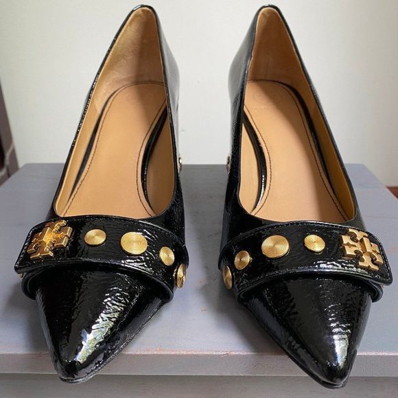 TORY BURCH Women 57517 Kira Patent Leather Logo Pumps - NEW NWOB - Picture 2 of 10